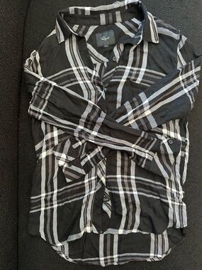 Rails Black White Gray Hunter Plaid Long Sleeve